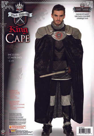 Dark Royalty King Cape Adult Black