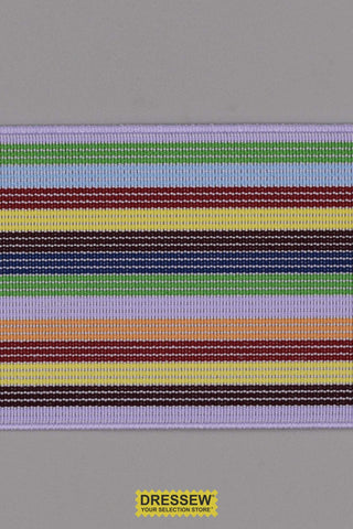 Woven Stripe Elastic 50mm (2") Lilac Multi
