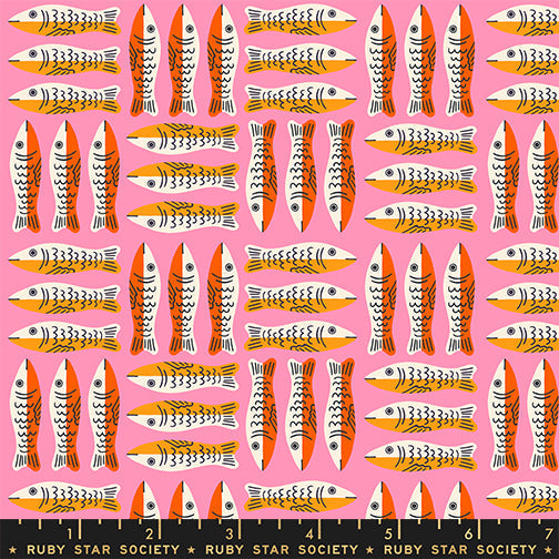 1 800 Calico Little Sardines By Alexia Abegg Of Ruby Star Society For Moda Lucky Pink