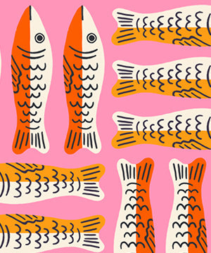 1 800 Calico Little Sardines By Alexia Abegg Of Ruby Star Society For Moda Lucky Pink