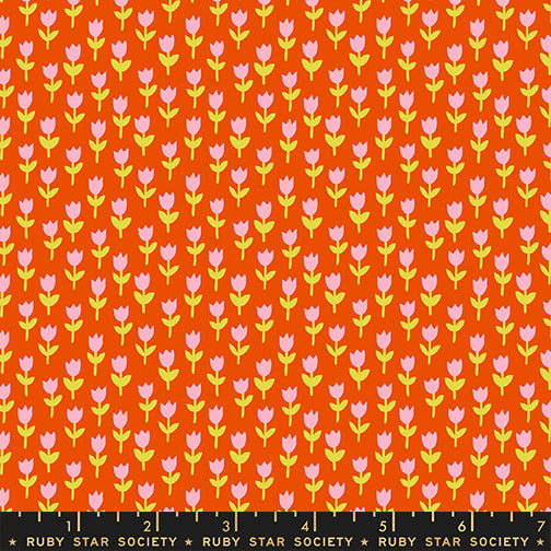 1 800 Calico Tulips By Alexia Abegg Of Ruby Star Society For Moda Warm Red