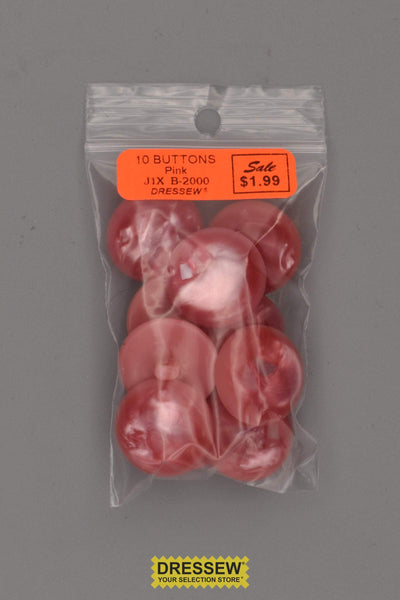 10 Buttons 21mm Pink