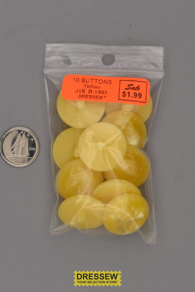 10 Buttons 21mm Yellow Mix