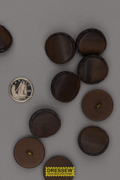 10 Buttons 22mm Brown