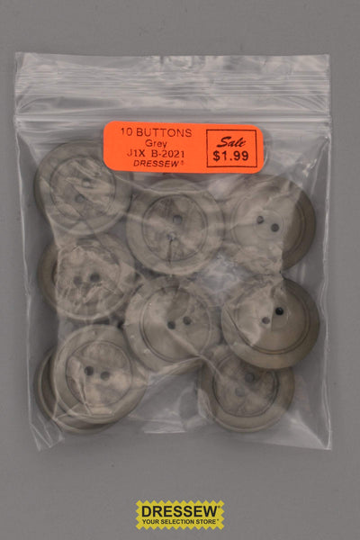 10 Buttons 24mm Grey