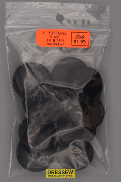 10 Buttons 27mm Black