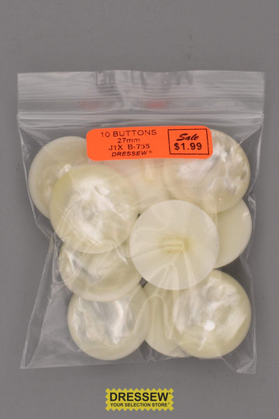 10 Buttons 27mm Ivory Mix
