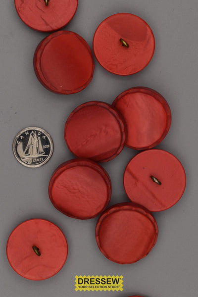 10 Buttons 27mm Red