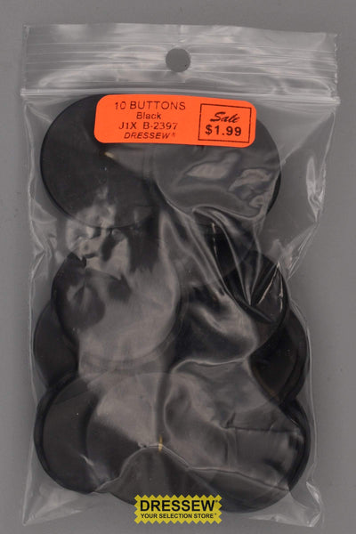 10 Buttons 33mm Black
