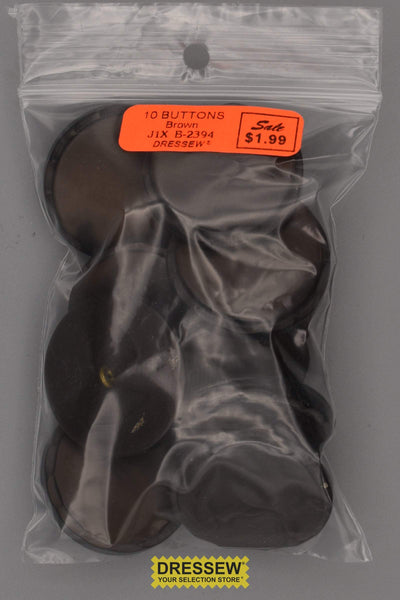 10 Buttons 33mm Brown