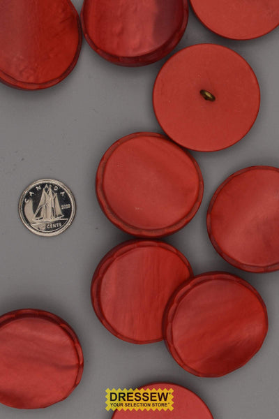 10 Buttons 33mm Red