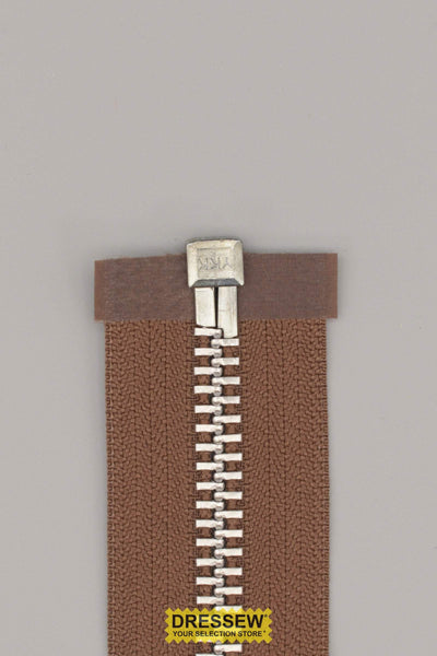 #10 Metal Separating Zipper 30cm (12") Seal Brown