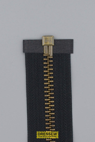 #10 Metal Separating Zipper 60cm (24") Black / Gold