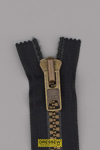 #10 Vislon Closed End Zipper 18cm (7") Black / Gold