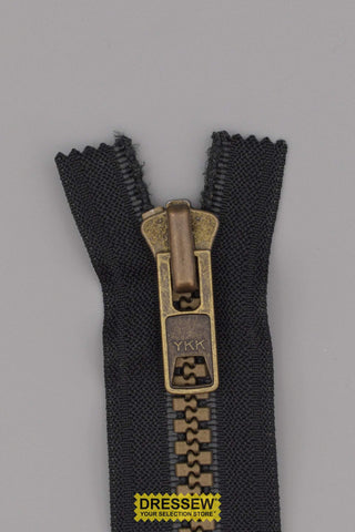 #10 Vislon Closed End Zipper 18cm (7") Black / Gold