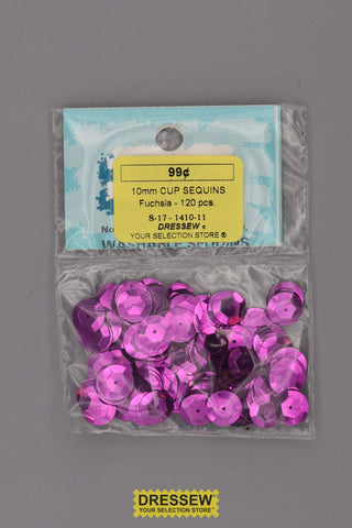 10mm Cup Sequins Fuchsia