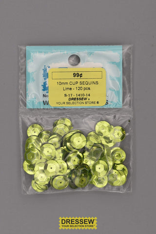 10mm Cup Sequins Lime