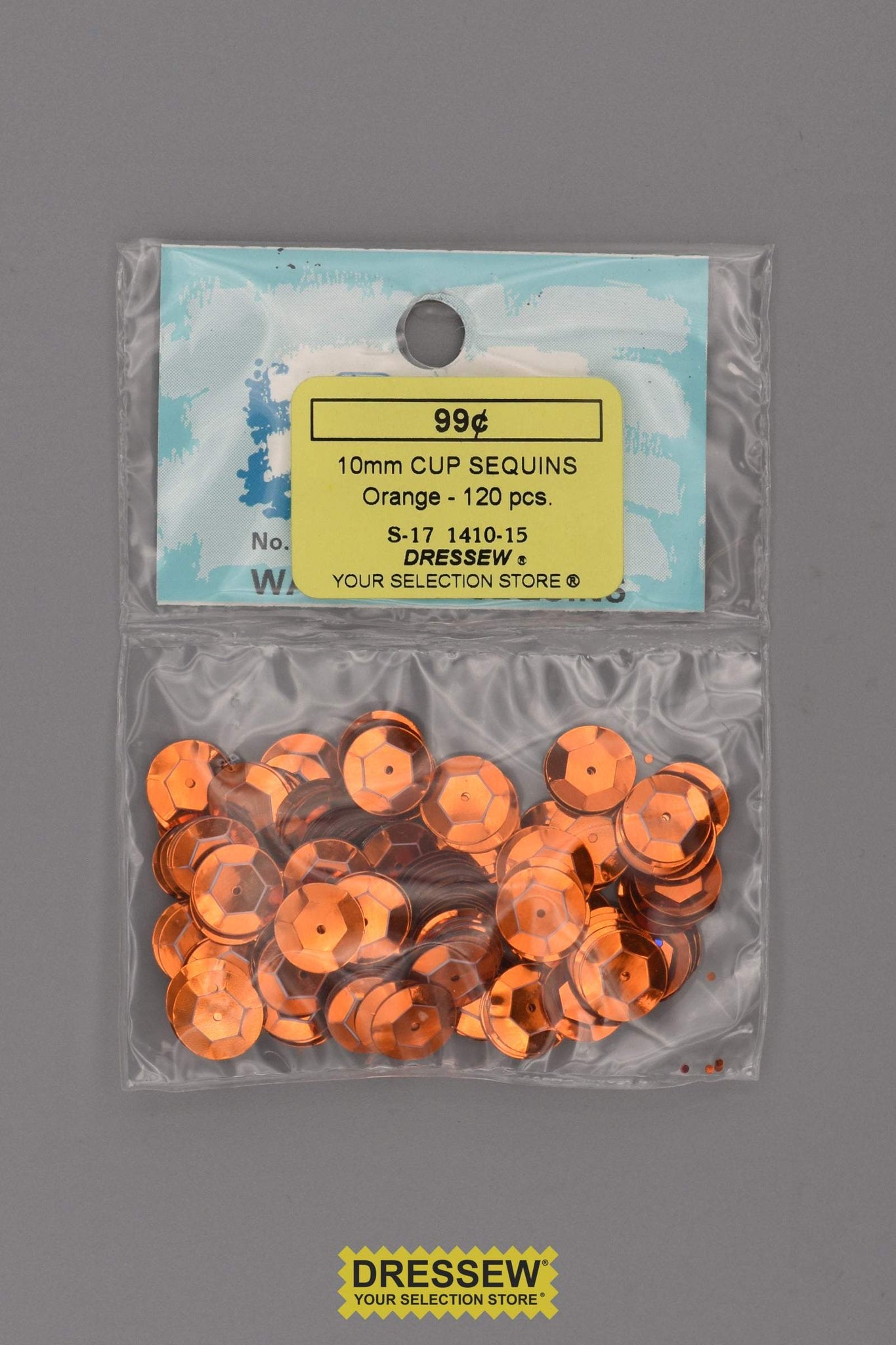 10mm Cup Sequins Orange