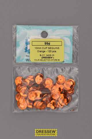 10mm Cup Sequins Orange