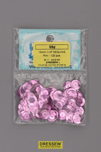 10mm Cup Sequins Pink