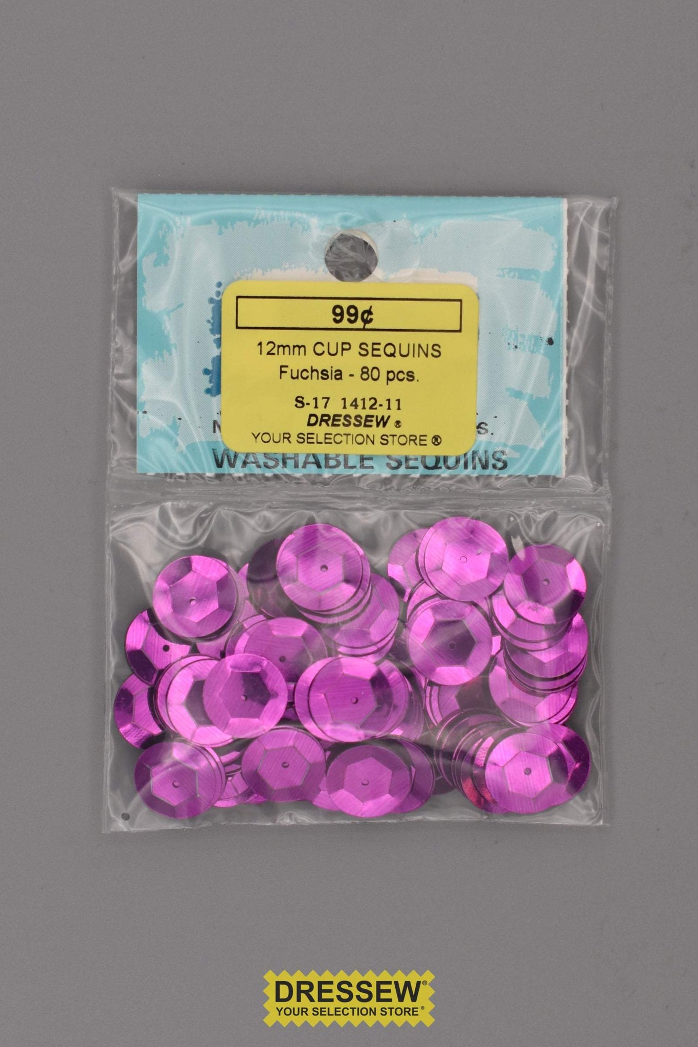 12mm Cup Sequins Fuchsia