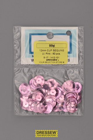 12mm Cup Sequins Light Pink
