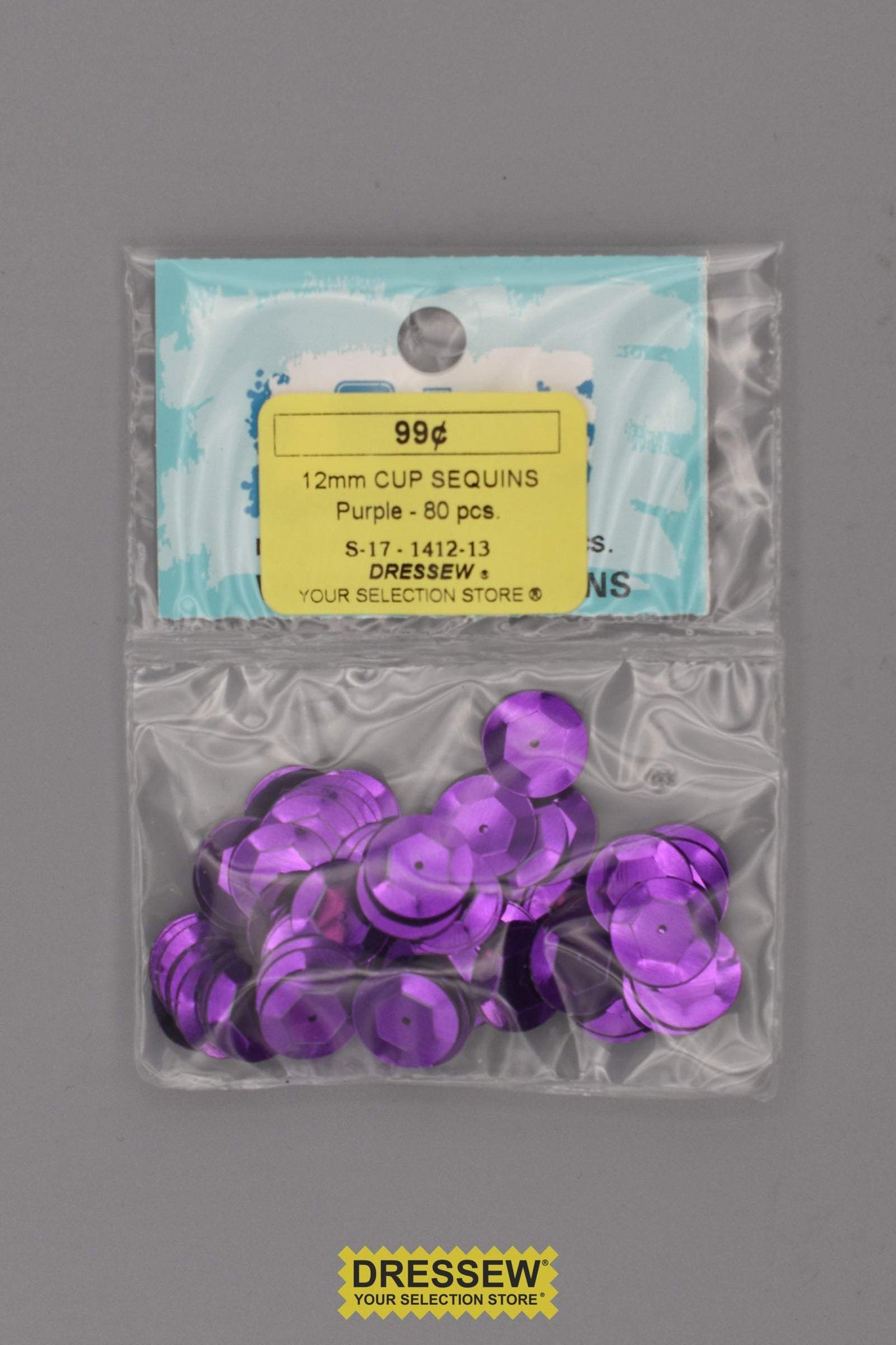 12mm Cup Sequins Purple