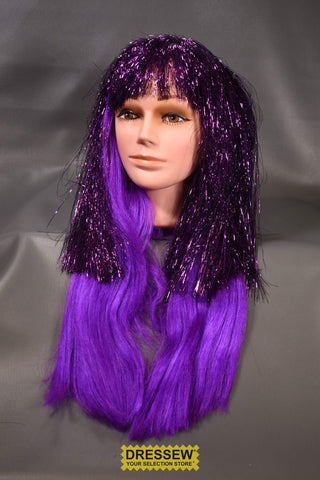 2-Tone Wig 53cm (21") Purple Metallic / Neon Purple