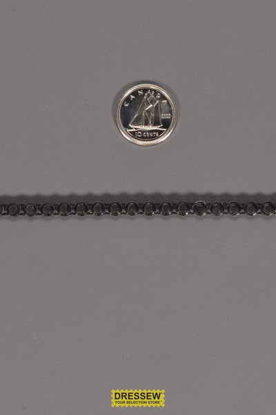 3.3mm Crystal Rhinestones 1 Row with Black Plastic Back