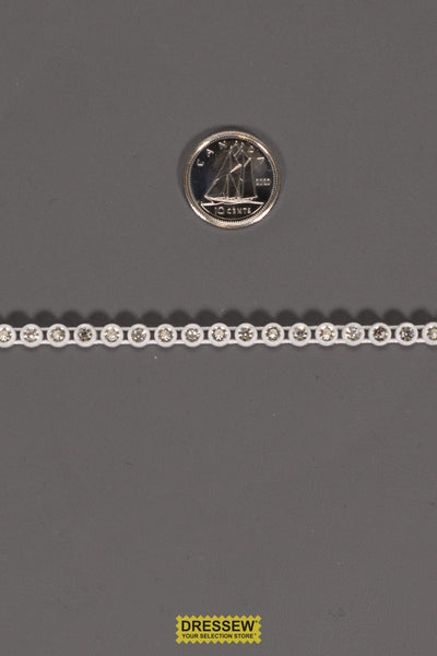 3.3mm Crystal Rhinestones 1 Row with White Plastic Back