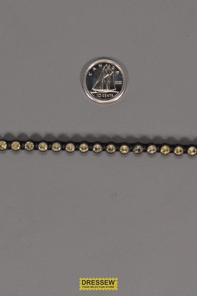 3.8mm Crystal Rhinestones 1 Row with Black Plastic Back