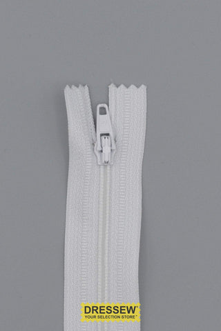 #3 Closed End Zipper 25cm (10") White