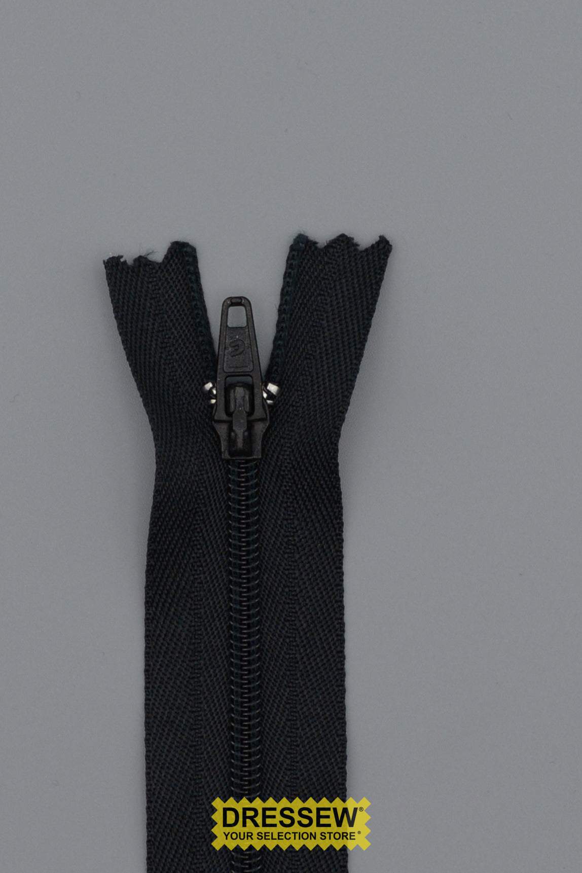 #3 Fine Coil Closed End Zipper 15cm (6") Black