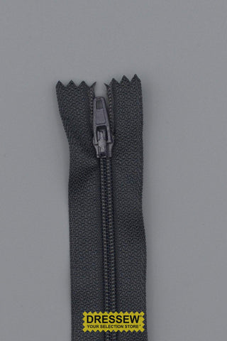 #3 Fine Coil Closed End Zipper 18cm (7") Grey