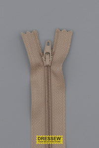 #3 Fine Coil Closed End Zipper 20cm (8") Light Beige