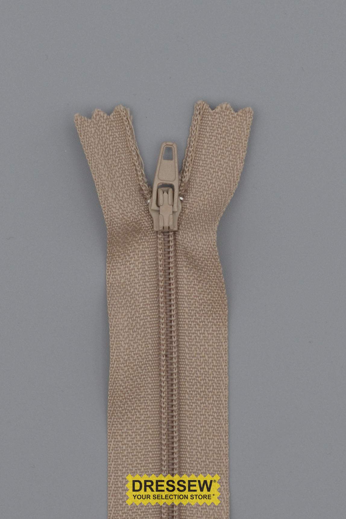#3 Fine Coil Closed End Zipper 23cm (9") Light Beige
