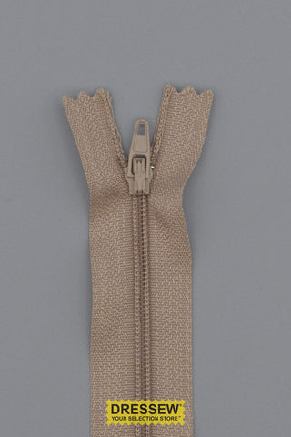 #3 Fine Coil Closed End Zipper 23cm (9") Light Beige