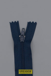 #3 Fine Coil Closed End Zipper 23cm (9") Navy