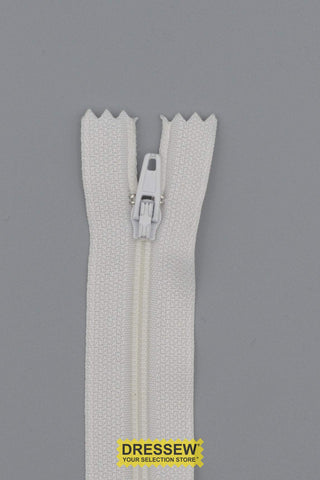 #3 Fine Coil Closed End Zipper 23cm (9") Snow White
