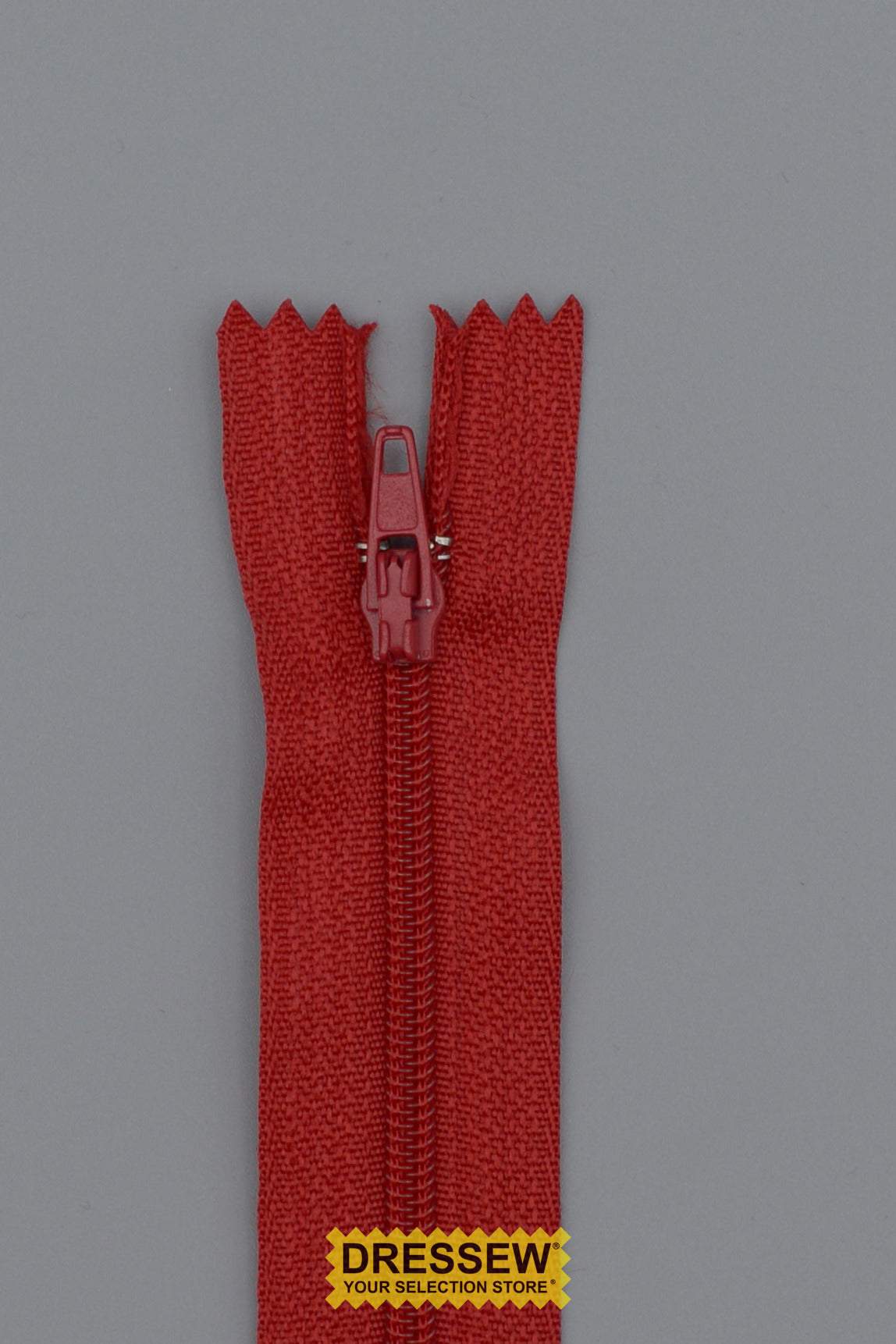 #3 Fine Coil Closed End Zipper 30cm (12") Hot Red