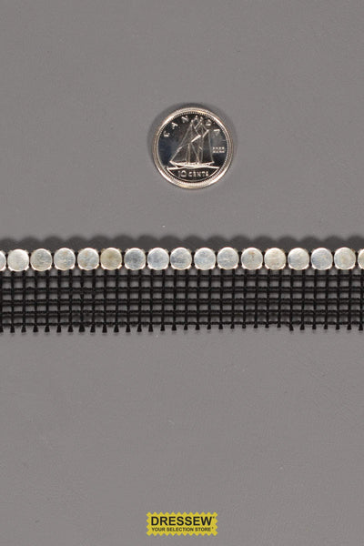 4.7mm Crystal Rhinestones 1 Row with Silver Flat Back with Black Net
