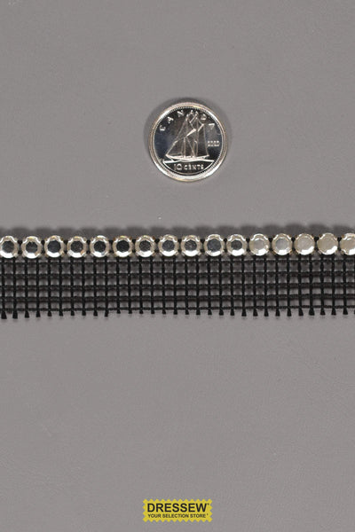 4.7mm Crystal Rhinestones 1 Row with Silver Flat Back with Black Net