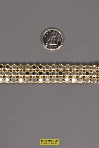 4.9mm Crystal Rhinestones 3 Rows with Gold Flat Back