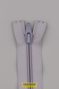 #5 Closed End Zipper 18cm (7") Grey