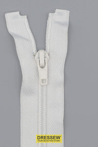 #5 Medium Coil Separating Zipper 30cm (12") White