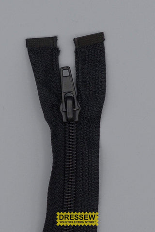 #5 Medium Coil Separating Zipper 35cm (14") Black
