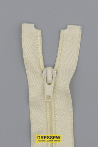 #5 Medium Coil Separating Zipper 40cm (16") Light Cream