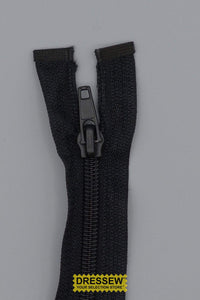 #5 Medium Coil Separating Zipper 55cm (22") Black