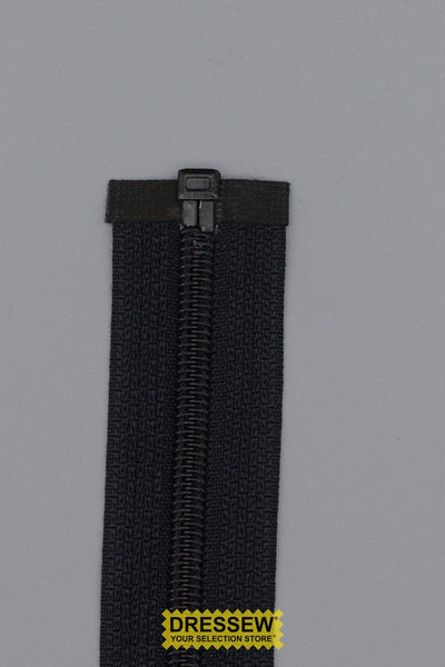 #5 Medium Coil Separating Zipper 60cm (24") Black