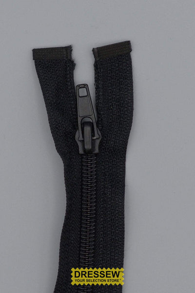 #5 Medium Coil Separating Zipper 60cm (24") Black